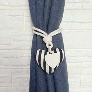 A005 Cotton And Linen Curtain Magnet Bandage Free Perforated Tassel Curtain Buckle(Vertical Stripes) (OEM)