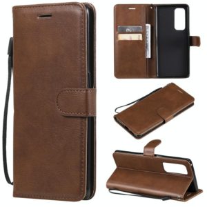 For OPPO Reno5 Pro+ 5G / Find X3 Neo Solid Color Horizontal Flip Protective Leather Case with Holder & Card Slots & Wallet & Photo Frame & Lanyard(Brown) (OEM)