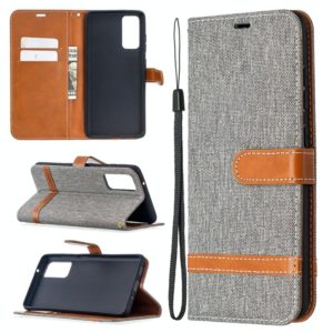 For Samsung Galaxy S20 FE 5G / S20 Lite Color Matching Denim Texture Horizontal Flip Leather Case with Holder & Card Slots & Wallet & Lanyard(Grey) (OEM)