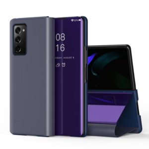 For Samsung Galaxy Z Fold2 5G Plated Mirror Horizontal Flip Leather Case with Holder(Purple Blue) (OEM)