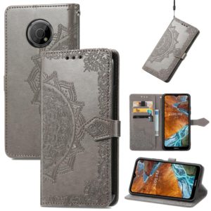 For Nokia G300 Mandala Flower Embossed Flip Leather Phone Case(Grey) (OEM)