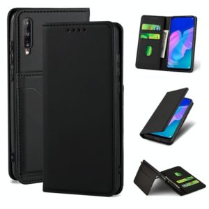 For Huawei Y7p Strong Magnetism Liquid Feel Horizontal Flip Leather Case with Holder & Card Slots & Wallet(Black) (OEM)
