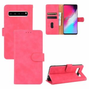 For Samsung Galaxy S10 5G Solid Color Skin Feel Magnetic Buckle Horizontal Flip Calf Texture PU Leather Case with Holder & Card Slots & Wallet(Rose Red) (OEM)