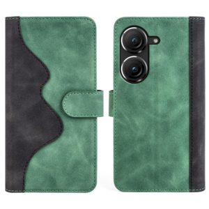 For Asus Zenfone 9 Stitching Horizontal Flip Leather Phone Case(Green) (OEM)