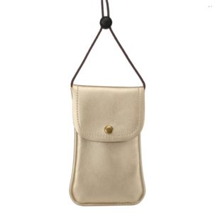 Universal Vertical PU Leather Case / Phone Leather Bag with String(Gold) (OEM)