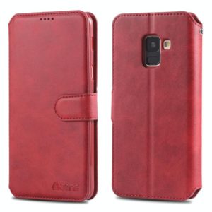 For Galaxy A6 2018 AZNS Calf Texture Magnetic Horizontal Flip PU Leather Case with Holder & Card Slots & Photo Frame(Red) (AZNS) (OEM)