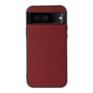 For Google Pixel 7 Accurate Hole Carbon Fiber Texture PU Phone Case(Red) (OEM)
