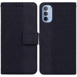 For Motorola Moto G31 / G41 Geometric Embossed Leather Phone Case(Black) (OEM)