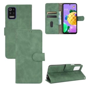 For LG K52 / K62 Solid Color Skin Feel Magnetic Buckle Horizontal Flip Calf Texture PU Leather Case with Holder & Card Slots & Wallet(Green) (OEM)