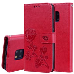 Rose Embossed Horizontal Flip PU Leather Case for Huawei Mate 20 Pro, with Holder & Card Slots & Wallet (Red) (OEM)
