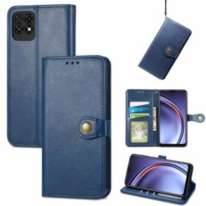 For Huawei Maimang 10 SE Solid Color Leather Buckle Phone Case with Lanyard & Photo Frame & Card Slot & Wallet & Stand Function(Blue) (OEM)