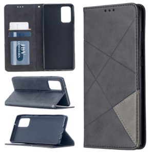 For Samsung Galaxy Note 20 Rhombus Texture Horizontal Flip Magnetic Leather Case with Holder & Card Slots & Wallet(Black) (OEM)