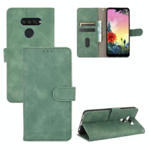 For LG K50S Solid Color Skin Feel Magnetic Buckle Horizontal Flip Calf Texture PU Leather Case with Holder & Card Slots & Wallet(Green) (OEM)