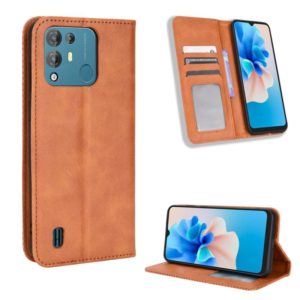 For Blackview A55 Pro Magnetic Buckle Retro Texture Leather Phone Case(Brown) (OEM)