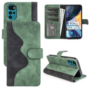 For Motorola Moto G22 4G Stitching Horizontal Flip Leather Phone Case(Green) (OEM)