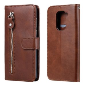 For Xiaomi Redmi Note 9 / 10X 5G Fashion Calf Texture Zipper Horizontal Flip Leather Case with Stand & Card Slots & Wallet Function(Brown) (OEM)