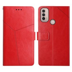 For Motorola Moto E40 Y Stitching Horizontal Flip Leather Phone Case(Red) (OEM)