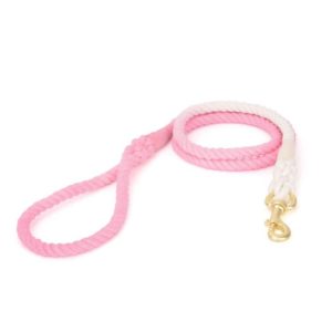 Gradient Dyed Woven Cotton Rope Pet Collar Neck Sleeve Leash(Peach Pink) (OEM)