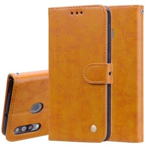Business Style Oil Wax Texture Horizontal Flip Leather Case for Galaxy M30, with Holder & Card Slots & Wallet (Brown) (OEM)