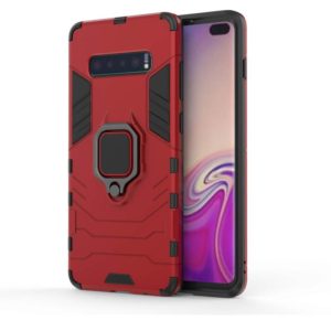 PC + TPU Shockproof Protective Case for Samsung Galaxy S10 Plus, with Magnetic Ring Holder(Red) (OEM)
