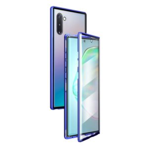 For Samsung Galaxy Note10 Magnetic Metal Frame Double-sided Tempered Glass Case(Blue Purple) (OEM)