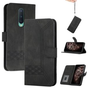 Cubic Skin Feel Flip Leather Phone Case For OnePlus 8(Black) (OEM)