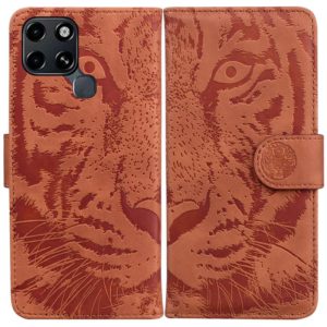 For Infinix Smart 6 Tiger Embossing Pattern Horizontal Flip Leather Phone Case(Brown) (OEM)