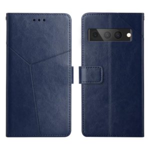 For Google Pixel 7 Pro Y Stitching Horizontal Flip Leather Phone Case(Blue) (OEM)