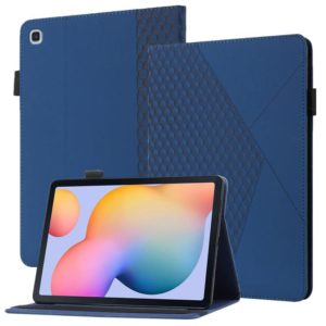 For Samsung Galaxy Tab S6 Lite SM-P610/T615 Rhombus Skin Feel Horizontal Flip Tablet Leather Case with Card Slots & Holder(Royal Blue) (OEM)