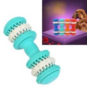 Dog Toy for Pets Tooth Cleaning Chewing Dumbbells Shape Toys of Non-Toxic Soft Rubber , Large Size,Length:15cm (Baby Blue) (OEM)