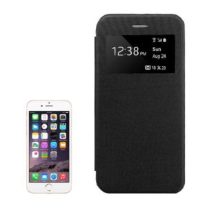 Horizontal Flip Leather Case with Call Display ID for iPhone 6 Plus(Black) (OEM)