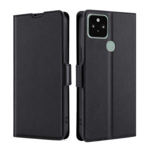 For Google Pixel 5 Ultra-thin Voltage Side Buckle PU + TPU Horizontal Flip Leather Case with Holder & Card Slot(Black) (OEM)