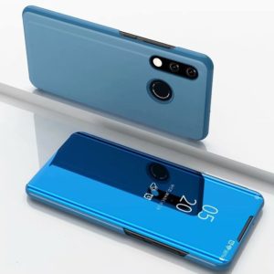 Electroplating Mirror Horizontal Flip Leather Case for Huawei P30 Lite / Nova 4e, with Holder(Sky Blue) (OEM)