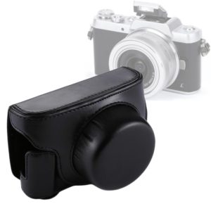 Full Body Camera PU Leather Camera Case Bag with Strap for Panasonic Lumix GF7 / GF8 / GF9 (12-32mm / 14-42mm Lens)(Black) (OEM)