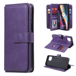 For Motorola Moto G 5G Plus Multifunctional Magnetic Copper Buckle Horizontal Flip Solid Color Leather Case with 10 Card Slots & Wallet & Holder & Photo Frame(Purple) (OEM)