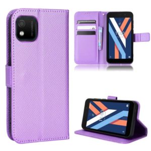 For Wiko Y52 Diamond Texture Leather Phone Case(Purple) (OEM)