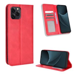 For Blackview A95 Magnetic Buckle Retro Texture Leather Phone Case(Red) (OEM)