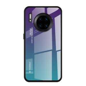 For Huawei Mate 30 Pro Gradient Color Glass Case(Purple) (OEM)