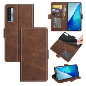For TCL 20S / 20 5G / 20L Dual-side Magnetic Buckle Horizontal Flip Leather Case with Holder & Card Slots & Wallet(Brown) (OEM)