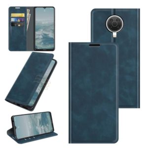 For Nokia G10/G20 Retro-skin Business Magnetic Suction Leather Case with Holder & Card Slots & Wallet(Dark Blue) (OEM)