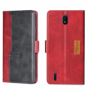 For Nokia C01 Plus/C1 2nd Editon Contrast Color Side Buckle Leather Phone Case(Red + Black) (OEM)