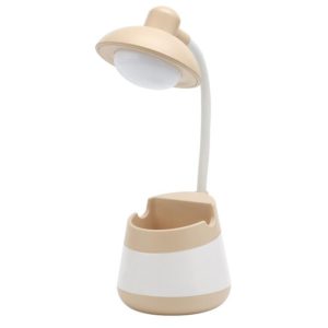 USB Charging LED Desk Light Eye Protection Lamp with Pen Holder and Phone Holder(CS276-4 Yellow) (OEM)