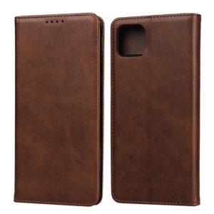 For Google Pixel 4 Calf Texture Magnetic Horizontal Flip Leather Case with Holder & Card Slots & Wallet(Brown) (OEM)
