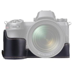 1/4 inch Thread PU Leather Camera Half Case Base for Nikon Z6 / Z7 (Black) (OEM)