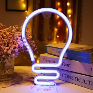 Bulb Neon Light Battery USB Dual-Power LED Decorative Modeling Lamp(Blue Light) (OEM)