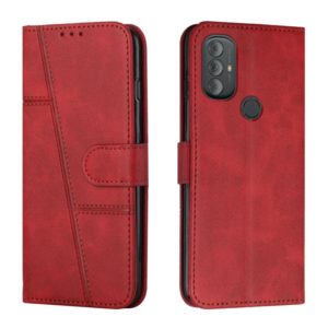 For Motorola Moto G Power 2022 Stitching Calf Texture Buckle Leather Phone Case(Red) (OEM)