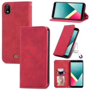 For Wiko Y61 Retro Skin Feel Business Magnetic Horizontal Flip Leather Case with Holder & Card Slots & Wallet & Photo Frame(Red) (OEM)