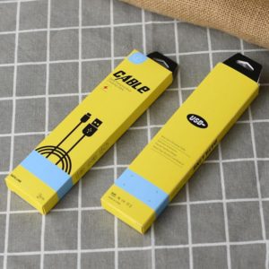 50 PCS Data Cable Packaging Carton Mobile Phone Charging Cable Storage Box(Yellow) (OEM)