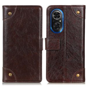 For Honor 50 SE / Huawei Nova 9 SE Copper Buckle Nappa Texture Horizontal Flip Leather Phone Case(Coffee) (OEM)