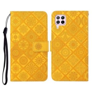 For Huawei P40 lite / nova 6 SE Ethnic Style Embossed Pattern Horizontal Flip Leather Case with Holder & Card Slots & Wallet & Lanyard(Yellow) (OEM)